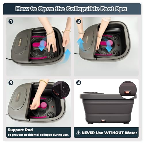 Collapsible Foot Spa Bath Massager with Heat & Bubbles
