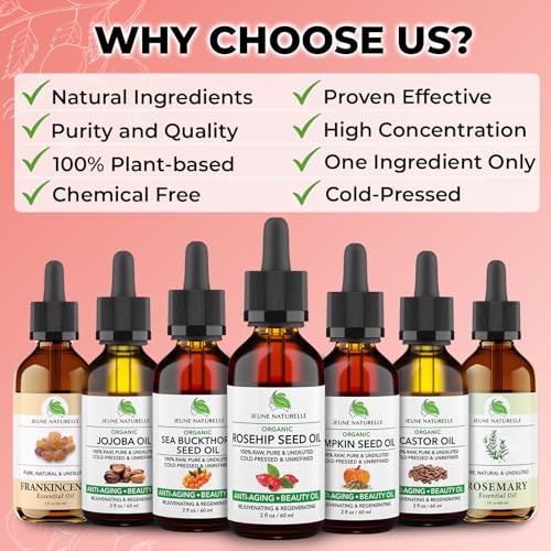 Rosehip Oil - Pure, Virgin, Cold Pressed - From Whole Berries (Pulp & Seeds), Natural Deep Orange Hue for Intensive Skin Repair - Undiluted Organic Rosehip Seed Oil, 2 oz