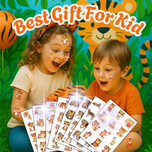 Tiger Temporary Tattoos for Kids – 86 Pieces Party Favors