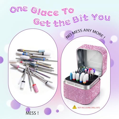 30-Slot Nail Drill Bit Organizer Case with Dustproof Design
