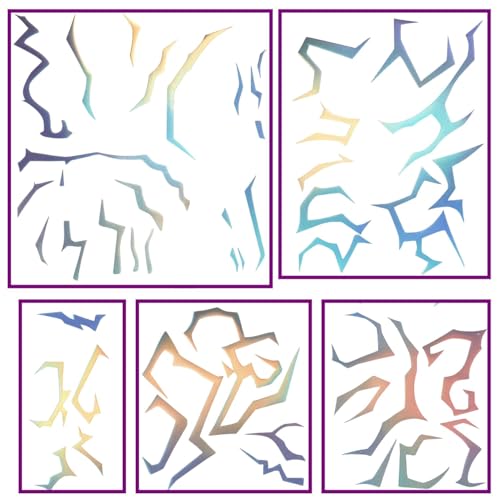 Iridescent Lightning Patterns Temporary Tattoos - Body Tattoo Set for Halloween, Cosplay, Festivals, Dance Parties, and Raves