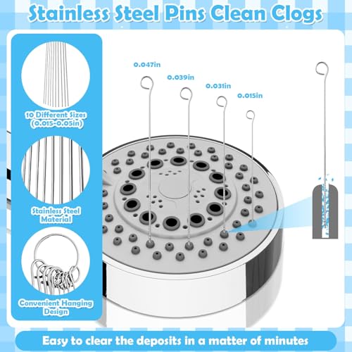 Shower Head Cleaning Brush Set - 80 Pc Multi-Size Unclogging Tool Kit