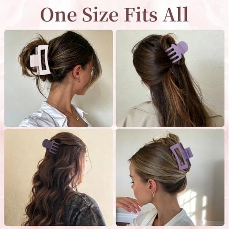 12 Pack Claw Clips for Women - Matte Finish Strong Hold