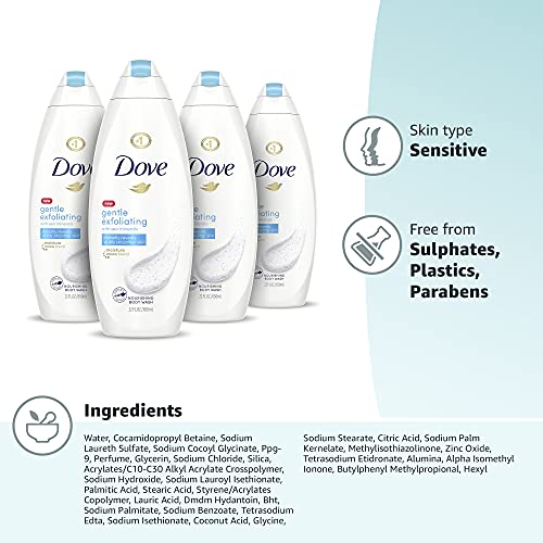 Dove Body Wash Instantly Reveals Visibly Smoother Skin Gentle Exfoliating Effectively Washes Away Bacteria While Nourishing Your Skin 22 oz 4 Count