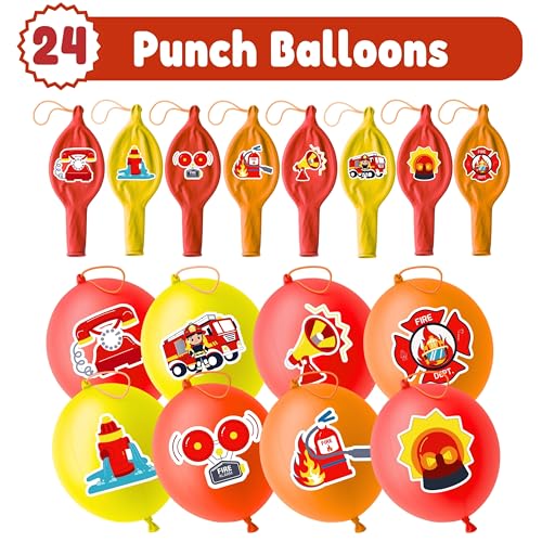 Firefighter Party Favors Set - 72 Pc with Balloons & Tattoos