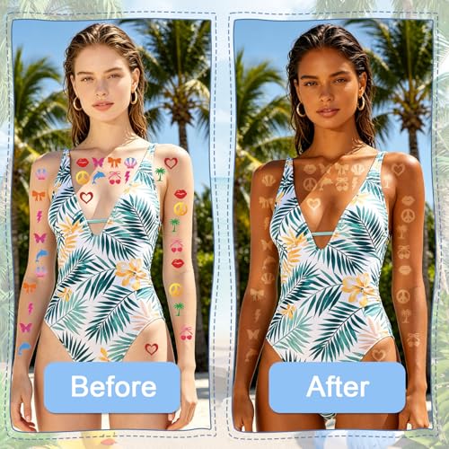 Hawaiian Tanning Stickers 500 Pcs - Self-Adhesive Body Stickers