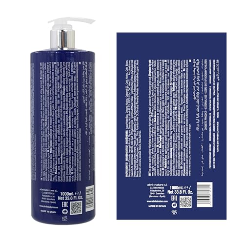 abril et nature - Platinum Professional Mask - For Blonde, Bleached, Highlighted, and/or Gray Hair - Violet Toner - Goodbye Yellow Tones - Platinum Appearance - 1000 ml