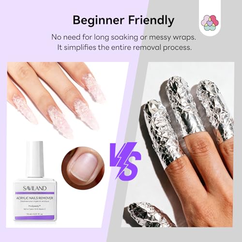 SAVILAND Acrylic Nail Remover Kit - Fast Removal with Cuticle Oil