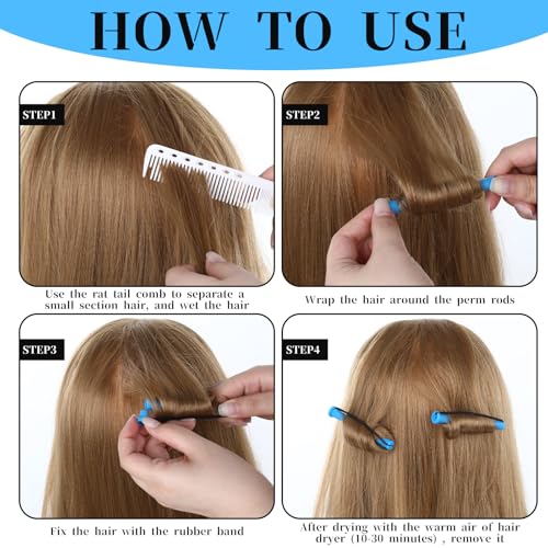 30 Pcs Perm Rods Set for Natural Hair - Cold Wave Curling Rollers