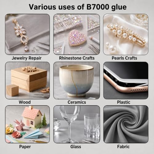 Jewelry Glue Kit with Rhinestones - B7000 Clear Adhesive & Bedazzling Set