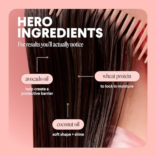 MONDAY HAIRCARE Smooth Shampoo + Conditioner Bathroom Set (2 Count) 27 oz Each For Frizzy, Coarse & Curly Hair Made with Coconut Oil, Shea Butter & Vitamin E 100% Recyclable Bottle Pink