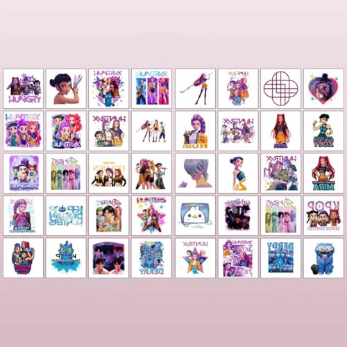 40pcs Cartoon Temporary Tattoos - K-pop Themed Party Favors