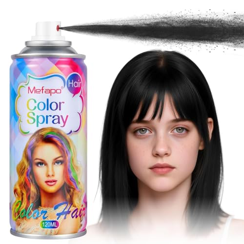 Acomler Temporary Hair Color Spray – Washable Black 4.06oz
