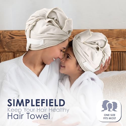 SimpleField Hair Towel Wrap 27x40 inch Anti-Frizz Microfiber