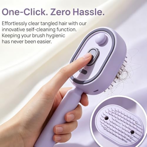 Electric Spray Hair Care Brush with Misting Function - Detangling & Anti-Static