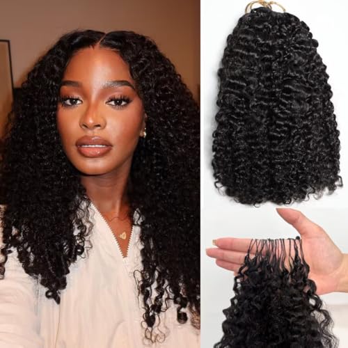 PERISMODA 12 Inch Burmese Curly Human Hair Crochet Bundles 15A 100% Remy