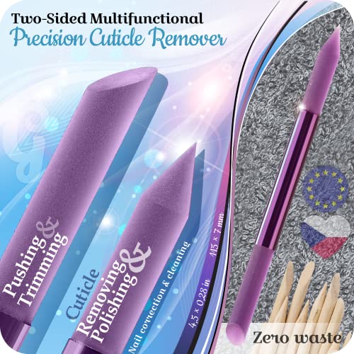 Gladzy Glass Cuticle Pusher - Precision Czech Crystal Manicure Stick