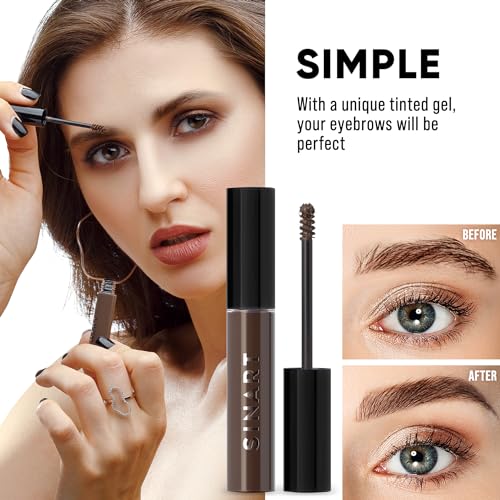 Eyebrow Tinted Gel, Extra Long-lasting Brows MakeUp, Creates Full, Voluminous-Looking Brows, Locks Brow Hairs In Place, Vegan and Cruelty-Free, 4g/0.14 Oz