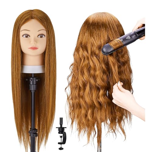 80% Human Hair Mannequin Head 26-28" Cosmetology Training