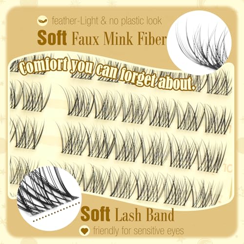 Short Cluster Lashes 8-12mm Natural Wispy Eyelash Extensions 144Pcs