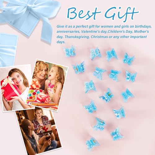 60PCS Mini Butterfly Hair Clips - Y2K 90s Glitter Claw Clips