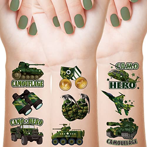 144 Camouflage Temporary Tattoos Military Party Favors
