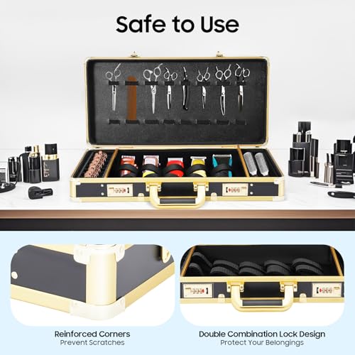 Barber Carrying Case with Code Lock | Aluminum Salon Tool Storage