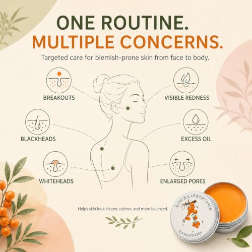 Organic Acne Relief Balm – Sea Buckthorn & Rosehip Face Treatment