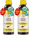 Organic Castor Oil by GuruNanda - 100% Pure & Cold Pressed (8 Fl oz)