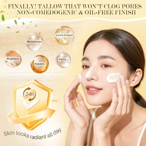 Beef Tallow for Skin, Tallow and Honey Cream, Whipped Organic Tallow Face Balm Moisturizer, Organic Grass-Fed Beef Tallow & Raw Wild Honey, 4 Oz Herb-Infused Unscented