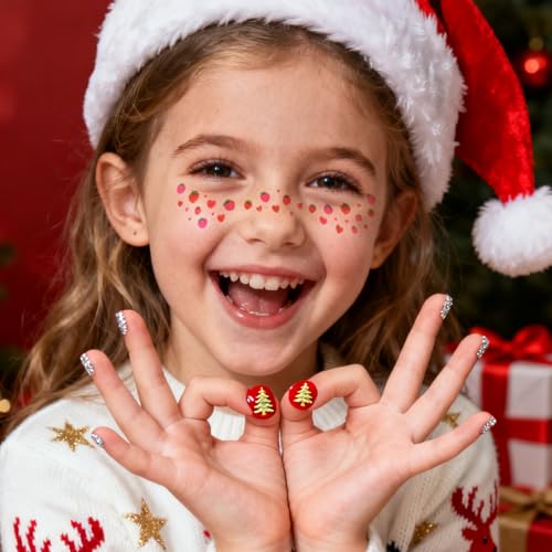 8 Sheet Temporary Face Tattoo Stickers with Glitter Freckles