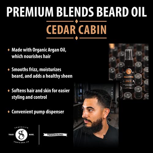 Suavecito Premium Blends Beard Oil - Leave-In Beard Conditioner For Softening Hair, Hydrating Skin, Eliminating Beard Dandruff, Healthy Beard Growth - 1 oz