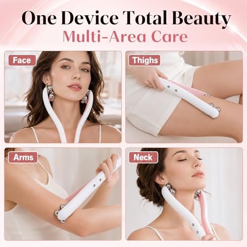 V-Shape Facial Massager with 3D Roller, 3 Microcurrent Levels