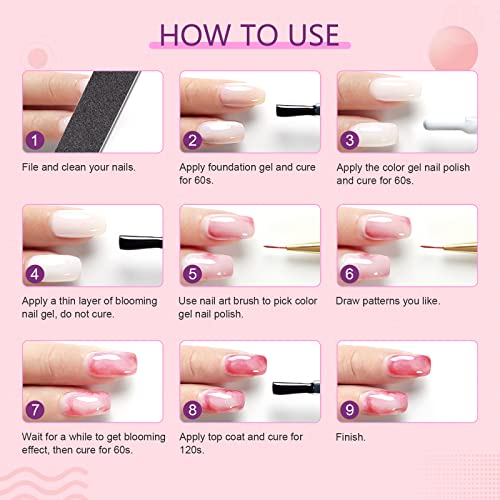 SAVILAND HEMA-Free Blooming Gel Clear Nail Polish for Nail Art
