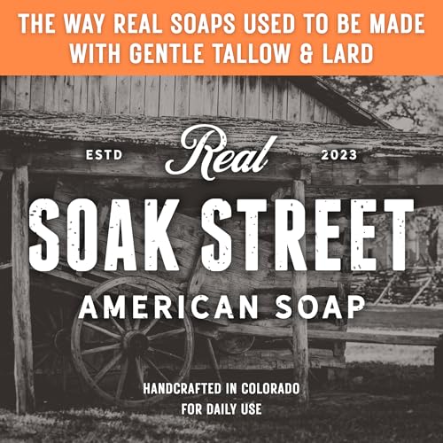 Real American Soap, Clean & Unscented (3 Pack) ? Long-Lasting, Moisturizing Natural Bar Soap with Grass-Fed Tallow, Gentle Conditioning Lard, & Coconut Oil for All Skin Types & Daily Use