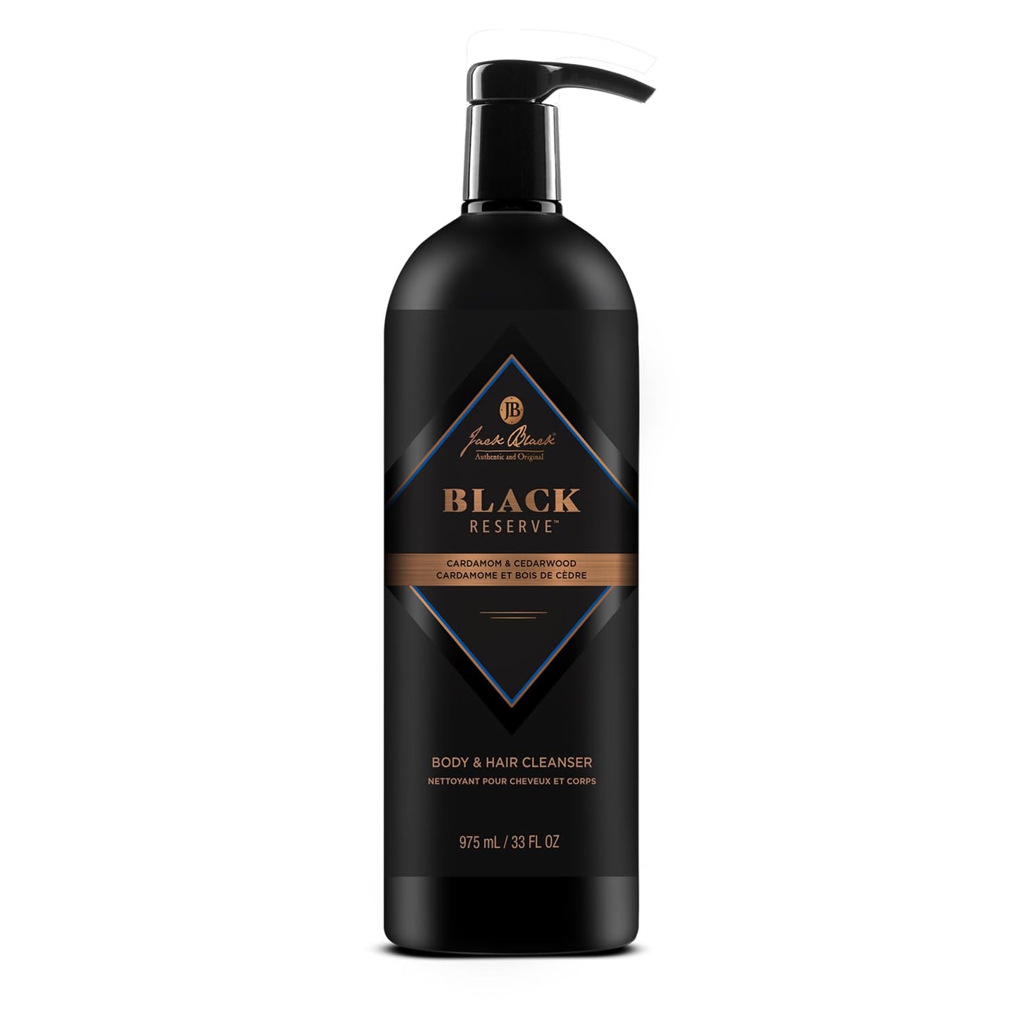 Jack Black - Black Reserve Body & Hair Cleanser, 33 Fl Oz – Cardamom & Cedarwood - Men’s Body Wash, Shampoo Haircare, Dual-Purpose Men’s Cleanser, Sulfate-Free