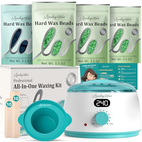 LANSLEYWAX Digital Waxing Kit for Women Men, Blue Green Wax Pot Warmer