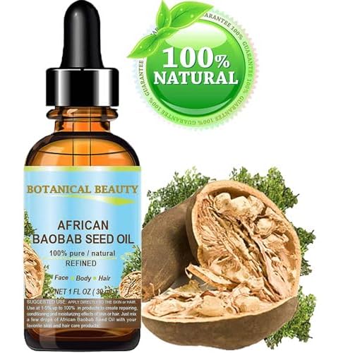 Botanical Beauty? BAOBAB SEED OIL 100% Pure Natural Refined Cold-Pressed Carrier Oil 1 Fl oz 30 ml For Face Skin Body Hair Lip Nails Rich in Vitamin C