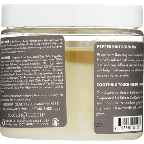 Soothing Touch Herbal Salt Scrub, Peppermint Rosemary - 20 Oz