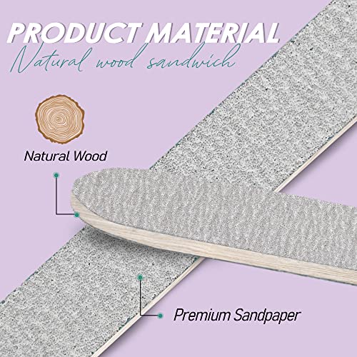 5-Inch Double-Sided Zebra Nail Files, 100/180 Grit, 50-Pack