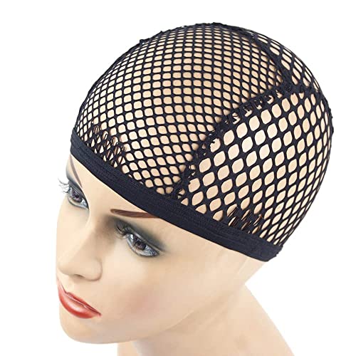 YANTAISIYU 1 Piece Wig Cap Black Stretchable Crochet Wig Cap Mesh Wig Cap for Making Wig