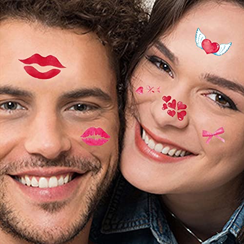 Valentine's Day Temporary Tattoos Set - 6 Styles for Couples