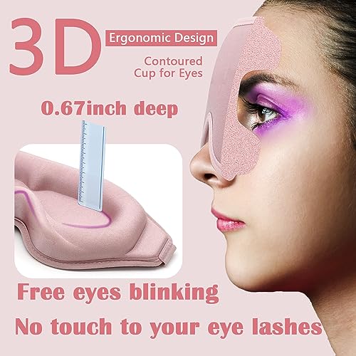 Gusonse Eyelash Extension Sleep Mask for Women - Light Blocking & Comfortable Contoured Eye Shade for Travel & Relaxation