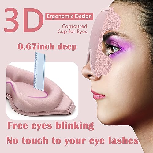 Sleep Mask for Women Eyelash Extension, Eye Mask for Lash Extensions No Pressure 3D Contoured Lash Extension Sleep Mask, Block Out Light Sleep Protector Eye Shade Cover for Travel Yoga Nap