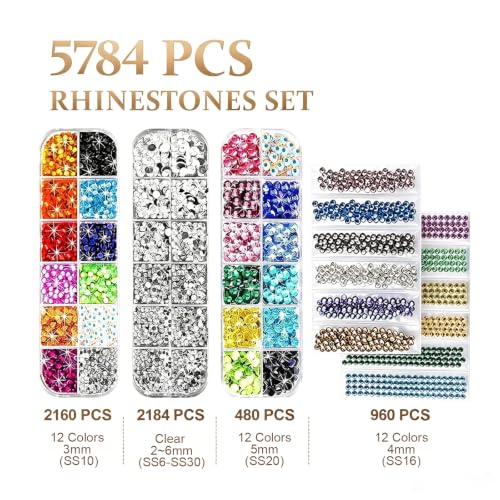 GGLTECK Hotfix Applicator Kit with 5784 Rhinestones & Accessories