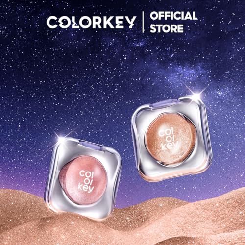 COLORKEY Stardust Diamond Mono Eyeshadow, High-Pigment Single Eye Shadow with Diamond Sparkle, Long-Lasting, Waterproof, Smudge-Proof, Multi-Dimensional Shine, Enhances Eye Contour (S02)
