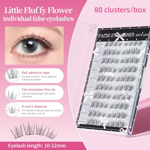 Lash Clusters 80Pcs DIY Eyelash Extensions Kit - Wispy 9MM