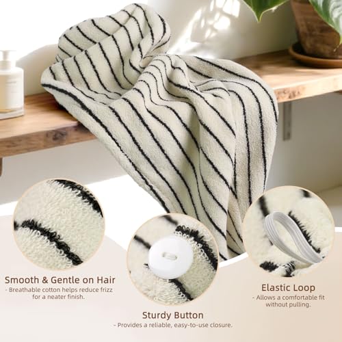 Cotton Hair Towel Wrap for Women | Quick-Drying Anti-Frizz Turban