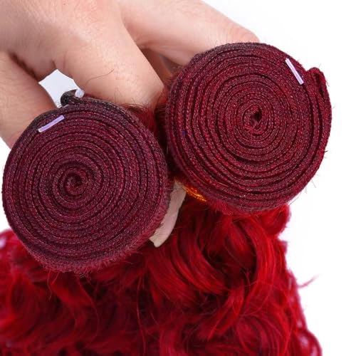 Fire Red Kinky Curly Hair Bundles - 3 Pack, 14 16 18 Inch