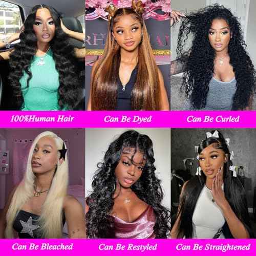 12A Human Hair Bundles 20 22 24 Inch Body Wave 3 Bundles Human Hair 100% Unprocessed Brazilian Virgin Hair Bundles Quick Weave Hair Extension Natural Black